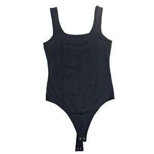 Abercrombie Fitch Soft AF Collection Black Tank Bodysuit Snap Crotch Thong S